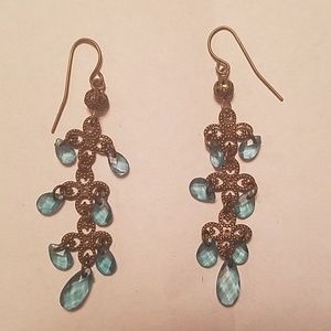 Vintage style blue drop earrings